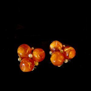 vintage clip on burnt orange 1960's